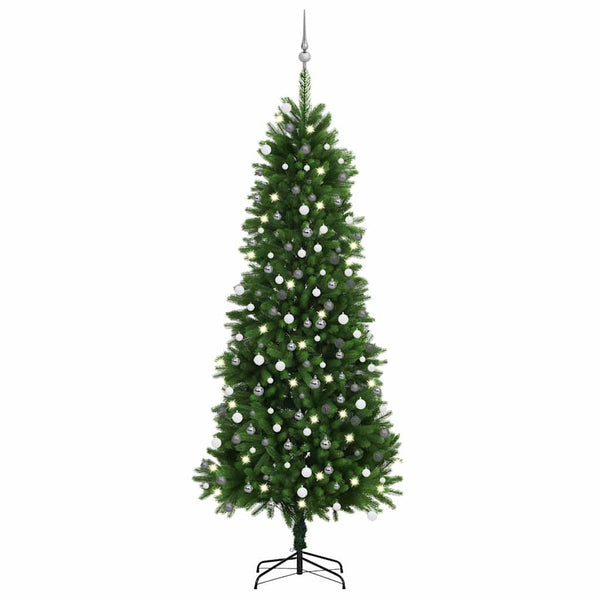 Kunstkerstboom Met Verlichting En Kerstballen 210 Cm Groen