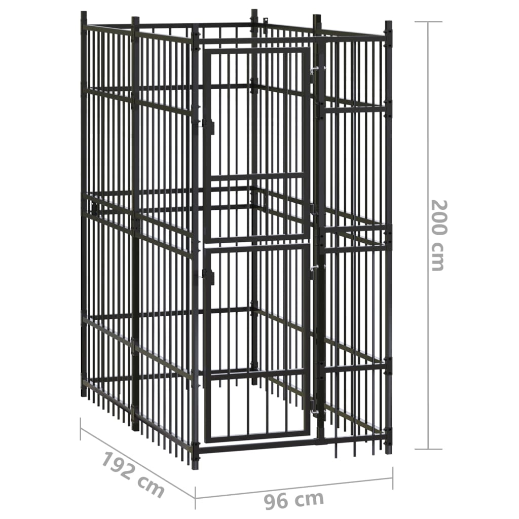 Hondenkennel 1,84 M² Staal
