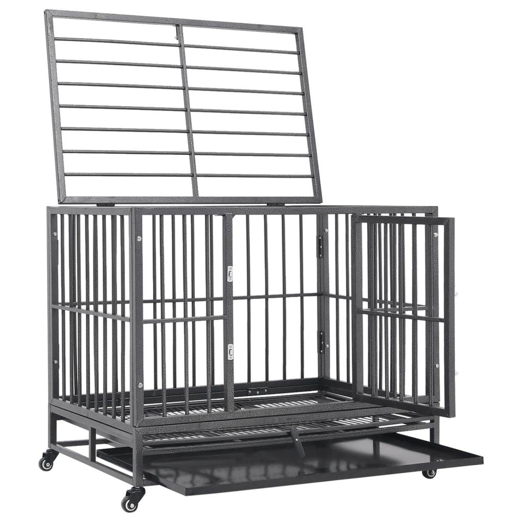 Hondenbench Met Wielen Staal