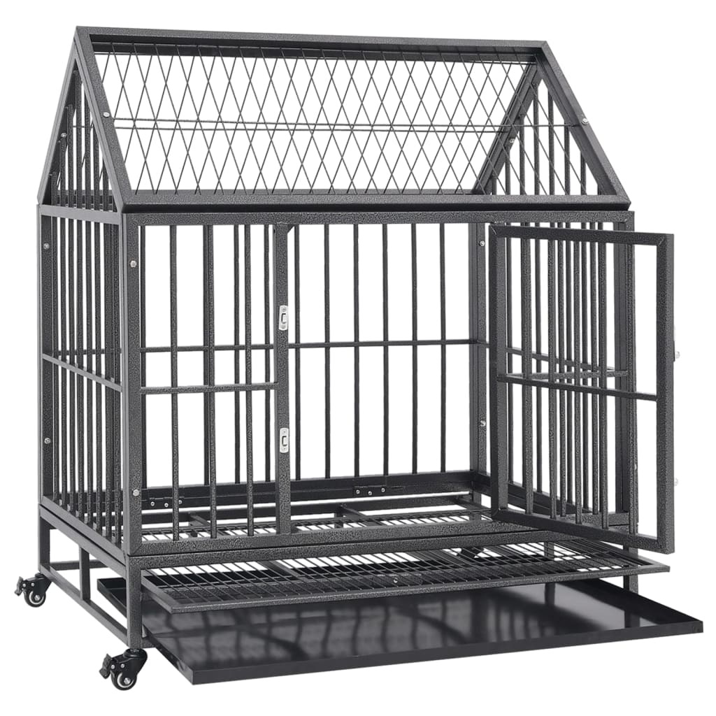 Hondenbench Met Wielen En Dak Staal