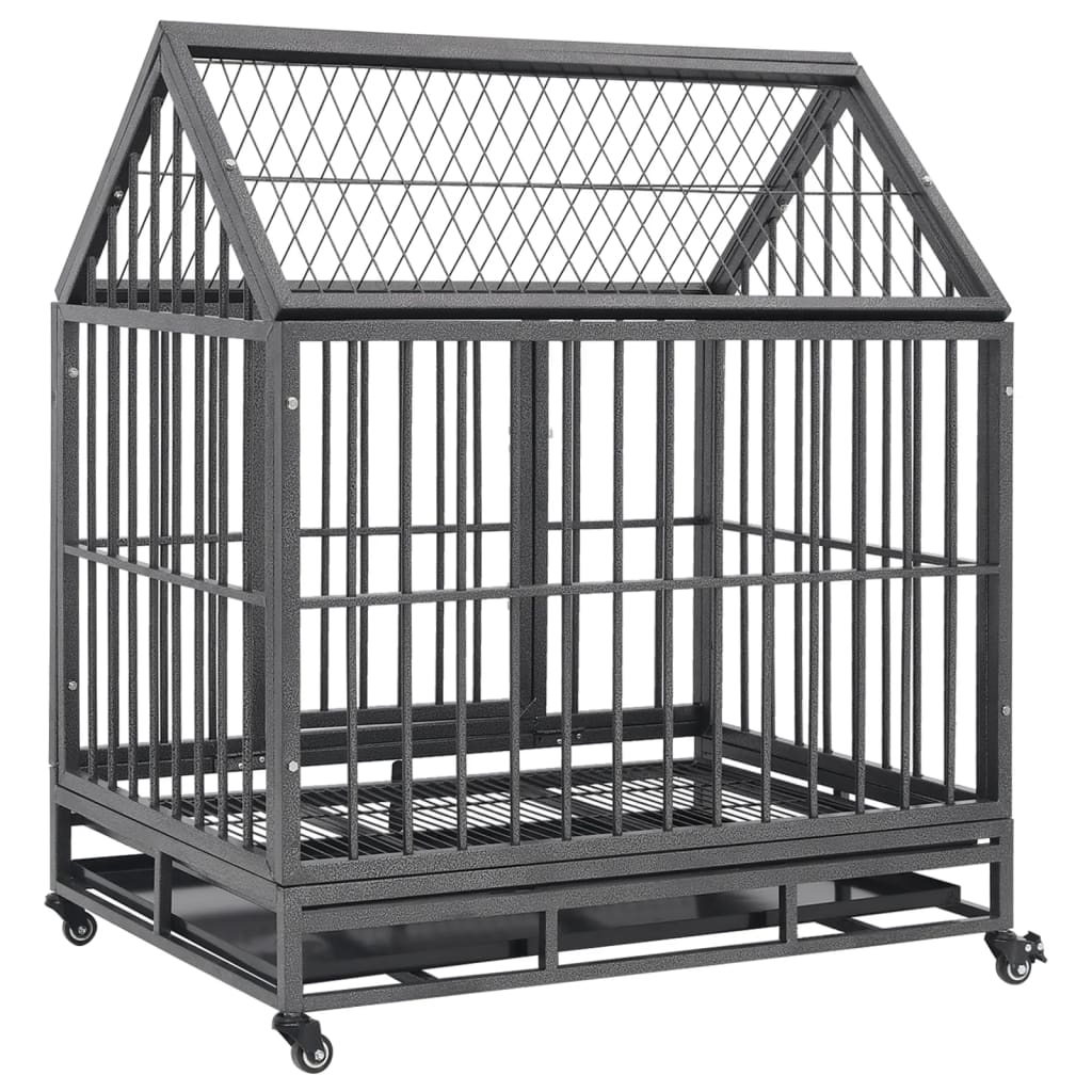Hondenbench Met Wielen En Dak Staal