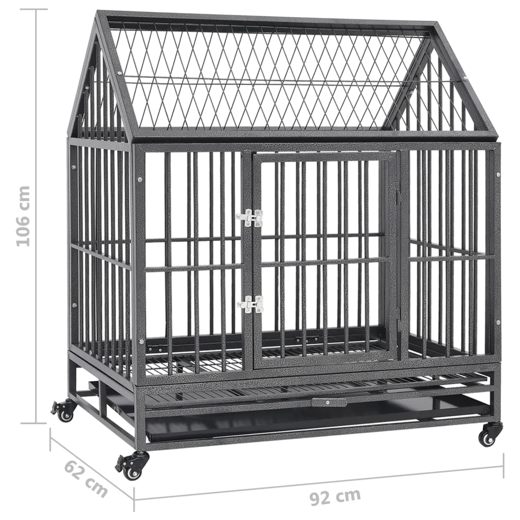 Hondenbench Met Wielen En Dak Staal
