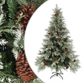 Kerstboom Met Dennenappels 120 Cm Pvc En Pe Groen En Wit Lichtgrijs