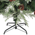 Kerstboom Met Dennenappels 120 Cm Pvc En Pe Groen En Wit Lichtgrijs