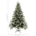 Kerstboom Met Dennenappels 120 Cm Pvc En Pe Groen En Wit Lichtgrijs