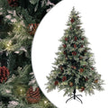 Kerstboom Met Led En Dennenappels 120 Cm Pvc En Pe Groen En Wit