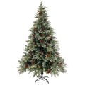 Kerstboom Met Led En Dennenappels 120 Cm Pvc En Pe Groen En Wit