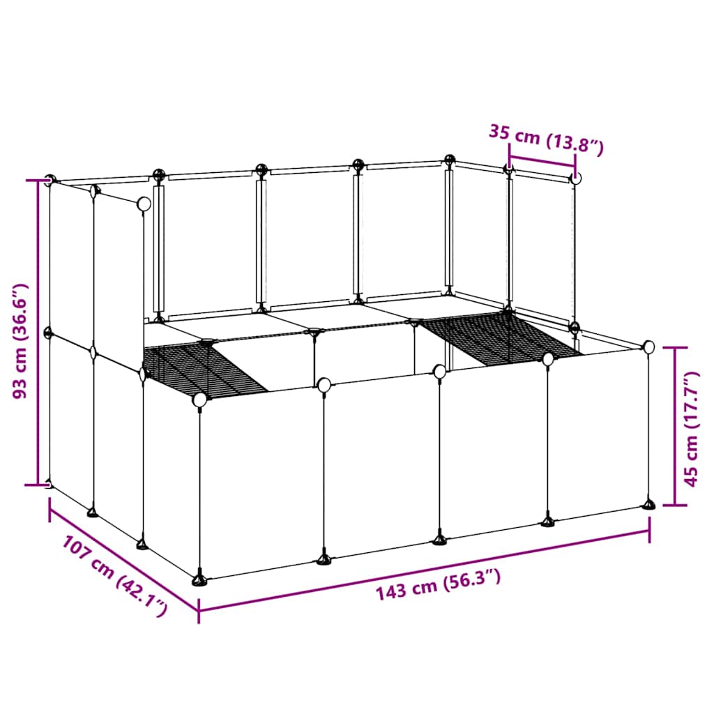 Dierenhok Klein 143X107X93 Polypropeen En Staal