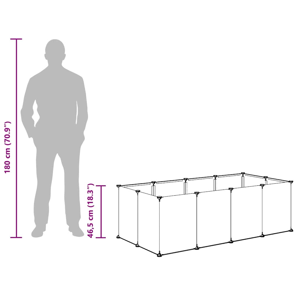 Dierenhok Klein 144X74X46,5 Cm Polypropeen En Staal