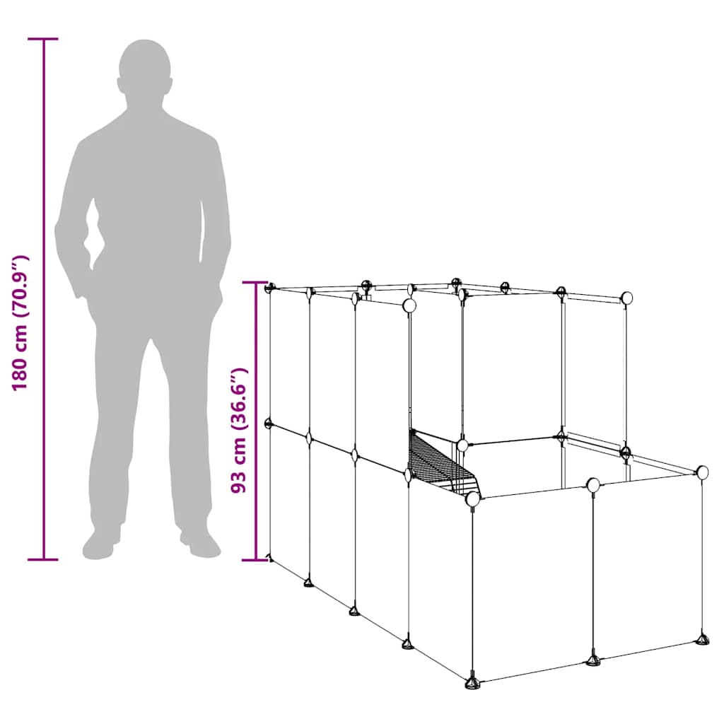Dierenhok Klein 142X74X93 Cm Polypropeen En Staal