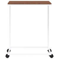 Bijzettafel Met Wieltjes Bewerkt Hout