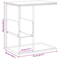 Bijzettafel 55X36X59,5 Cm Bewerkt Hout
