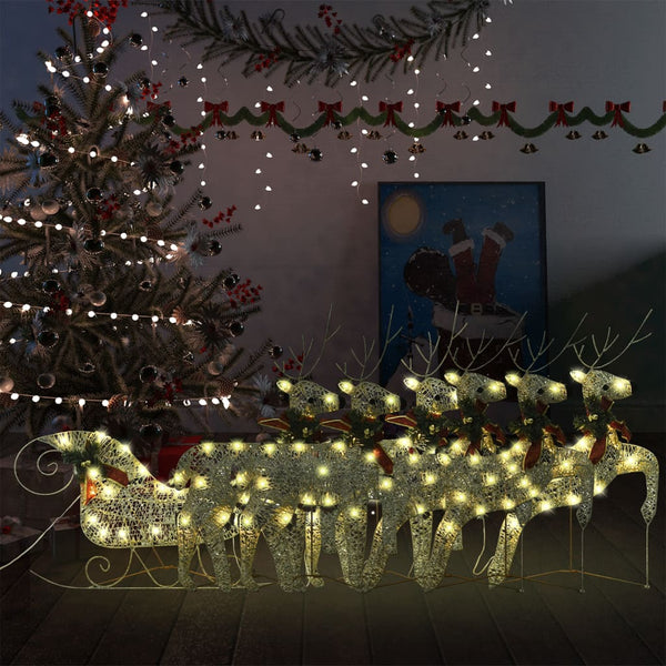 Kerstdecoratie Rendieren En Slee 60 Led's Kleurig