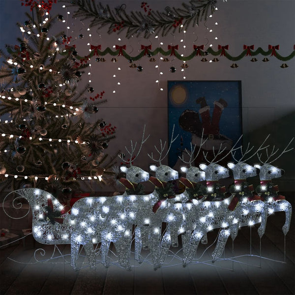 Kerstdecoratie Rendieren En Slee 60 Led's Kleurig