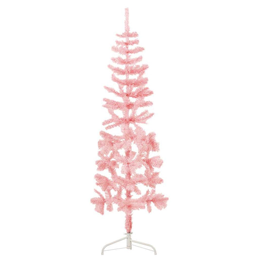 Kunstkerstboom Half Met Standaard Smal Roze