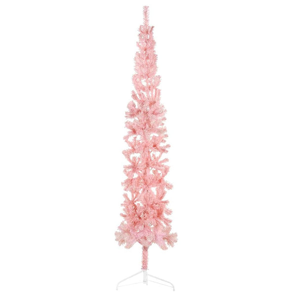 Kunstkerstboom Half Met Standaard Smal Roze