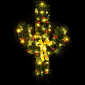 Kerstcactus Met Standaard En Led's Pvc Groen Wit