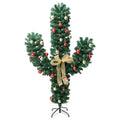 Kerstcactus Met Standaard En Led's Pvc Groen Wit