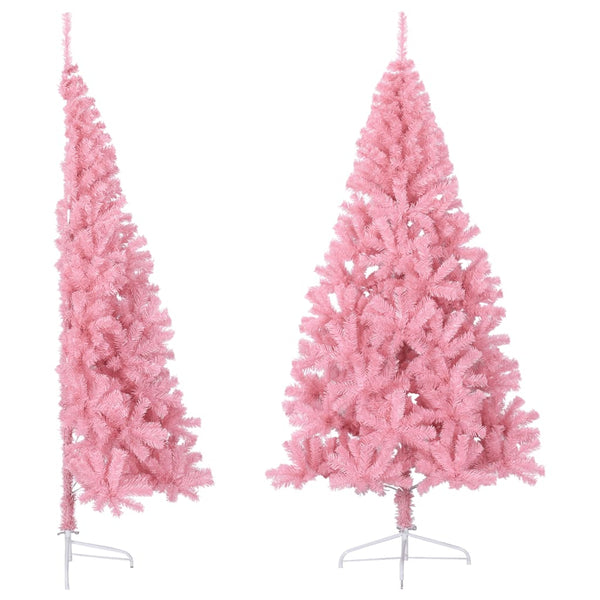 Kunstkerstboom Met Standaard Half 150 Cm Pvc Roze