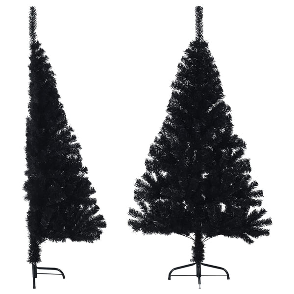 Kunstkerstboom Met Standaard Half 150 Cm Pvc Zwart