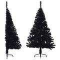 Kunstkerstboom Met Standaard Half 150 Cm Pvc Zwart