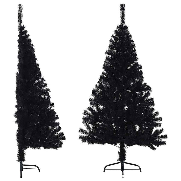 Kunstkerstboom Met Standaard Half 150 Cm Pvc Zwart