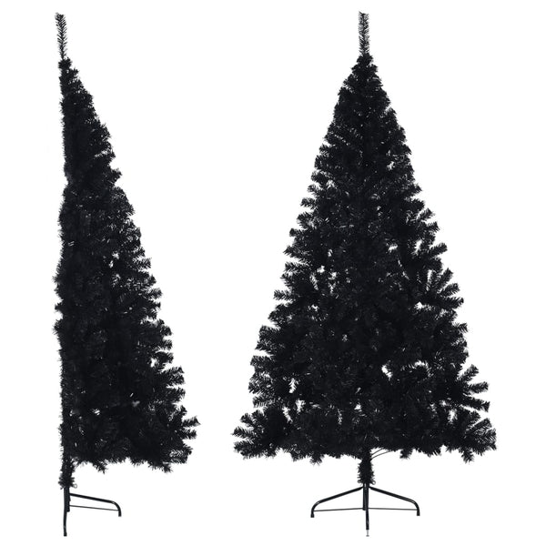 Kunstkerstboom Met Standaard Half 150 Cm Pvc Zwart