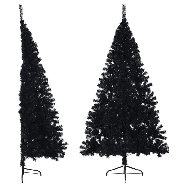 Kunstkerstboom Met Standaard Half 150 Cm Pvc Zwart