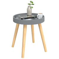 Bijzettafel 38X38X40 Cm Bewerkt Hout En Grenenhout