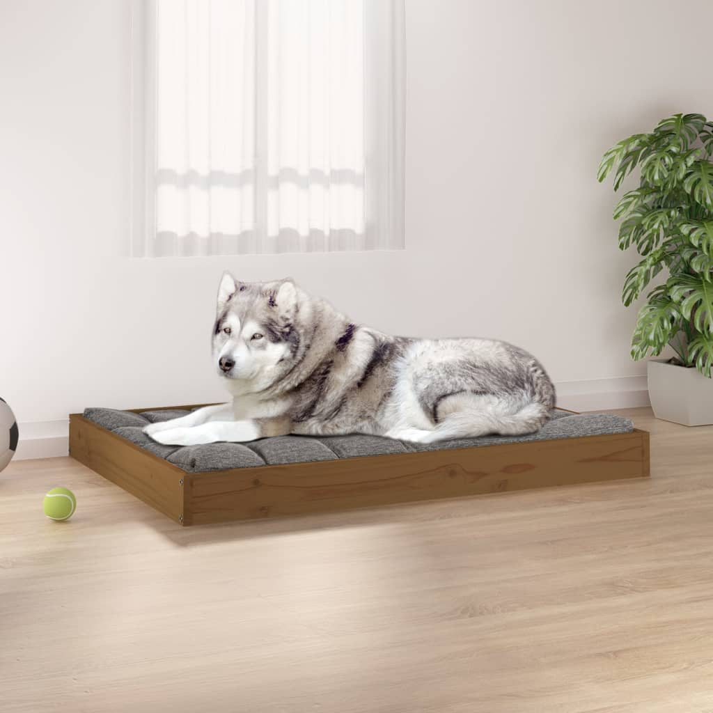 Hondenbed 101,5 X 74 X 9 Cm Massief Vurenhout