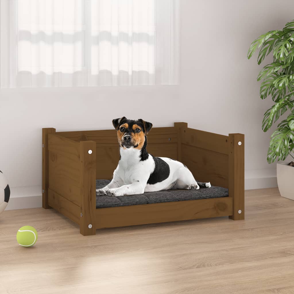 Hondenbed 55,5X45,5X28 Cm Massief Grenenhout