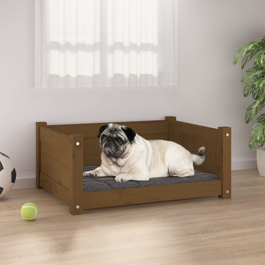 Hondenbed 55,5X45,5X28 Cm Massief Grenenhout
