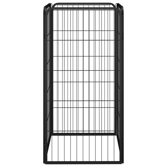 Hondenkennel 4 Panelen 50 X 100 Cm Gepoedercoat Staal Zwart
