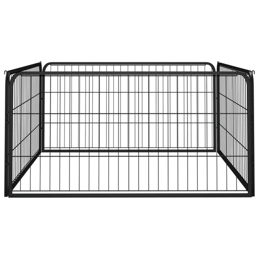 Hondenkennel 4 Panelen 100X50 Cm Gepoedercoat Staal Zwart