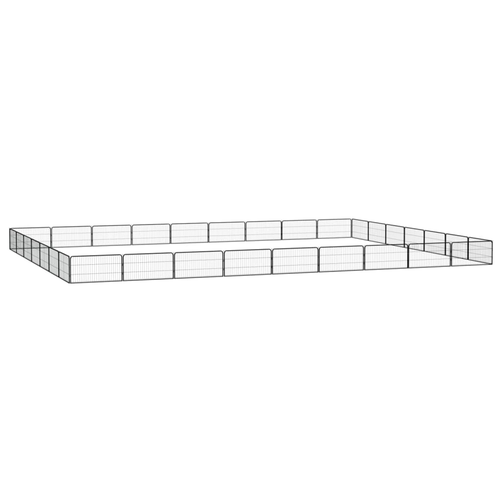 Hondenkennel 4 Panelen 100X50 Cm Gepoedercoat Staal Zwart