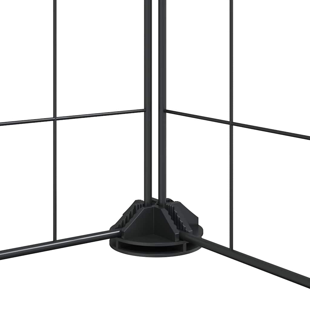 Huisdierenkooi Met Deur 20 Panelen 175X175X35 Cm Staal Zwart