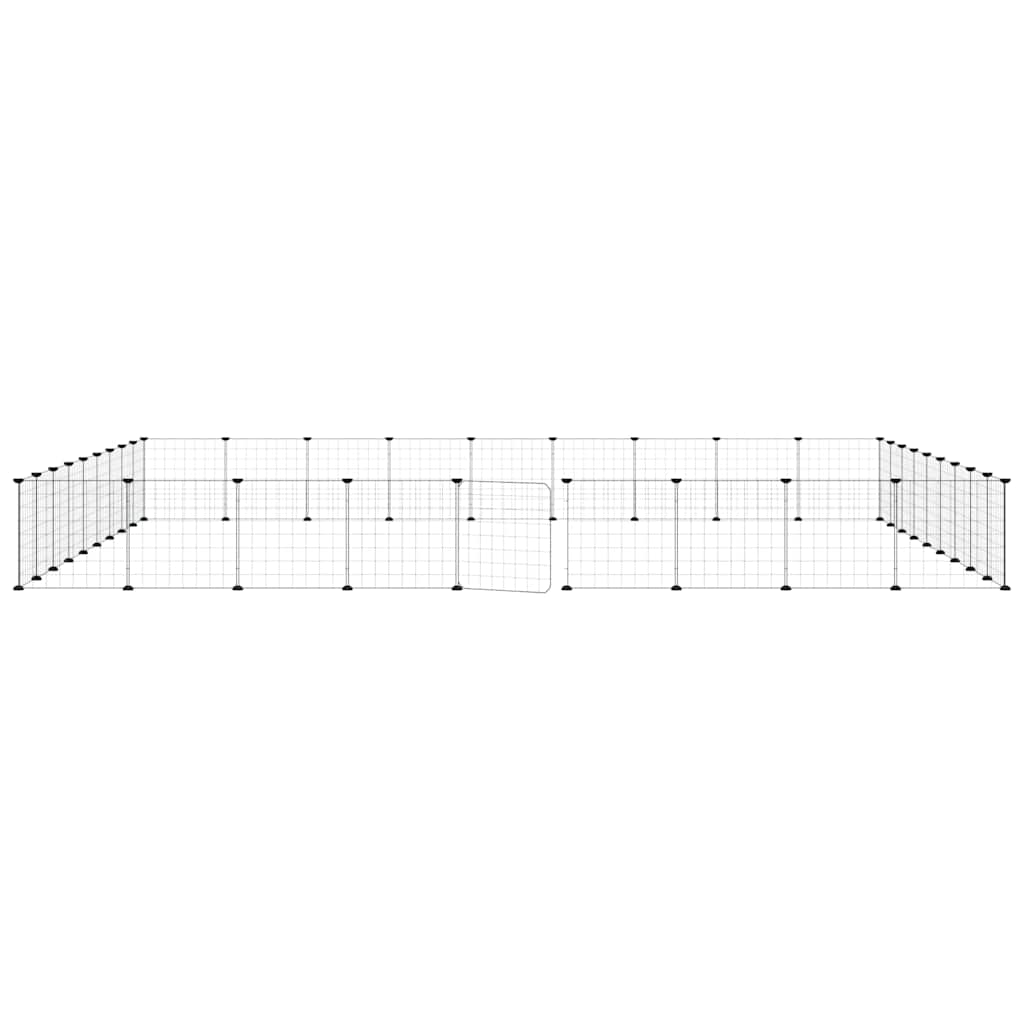 Huisdierenkooi Met Deur 36 Panelen 315X315X35 Cm Staal Zwart
