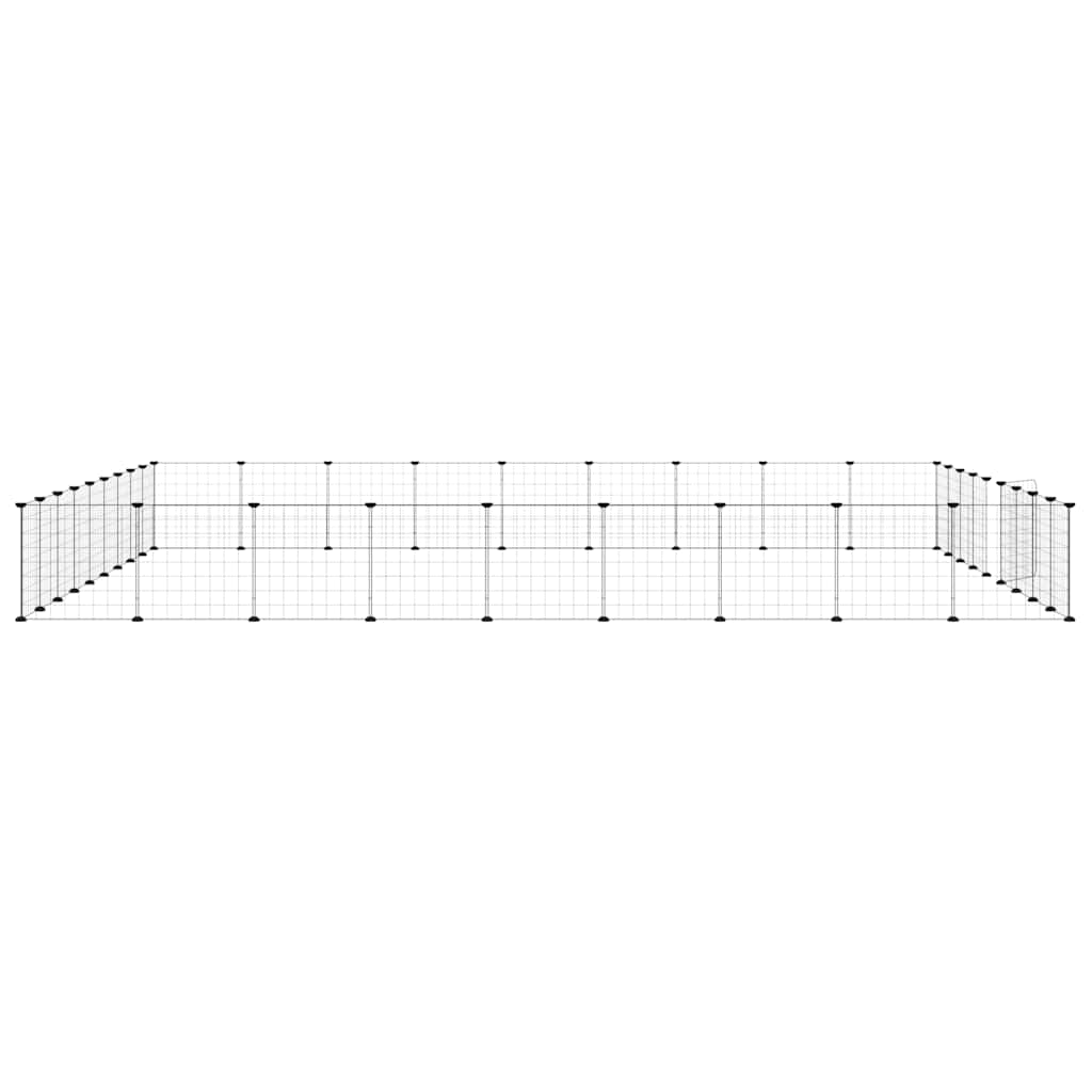Huisdierenkooi Met Deur 36 Panelen 315X315X35 Cm Staal Zwart