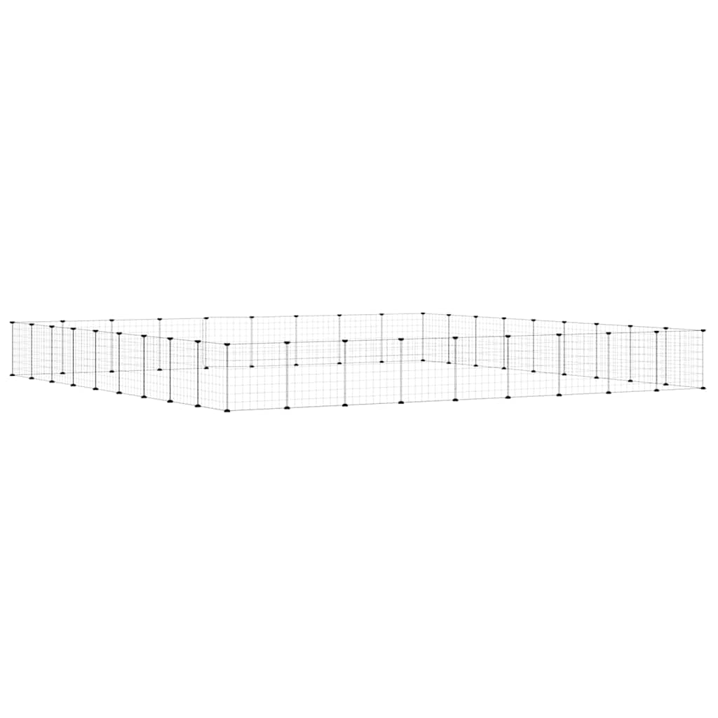Huisdierenkooi Met Deur 36 Panelen 315X315X35 Cm Staal Zwart