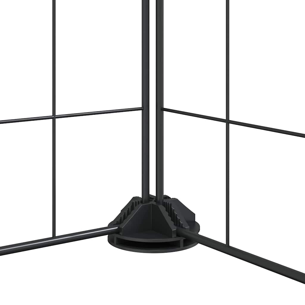 Huisdierenkooi Met Deur 44 Panelen 385X385X35 Cm Staal Zwart
