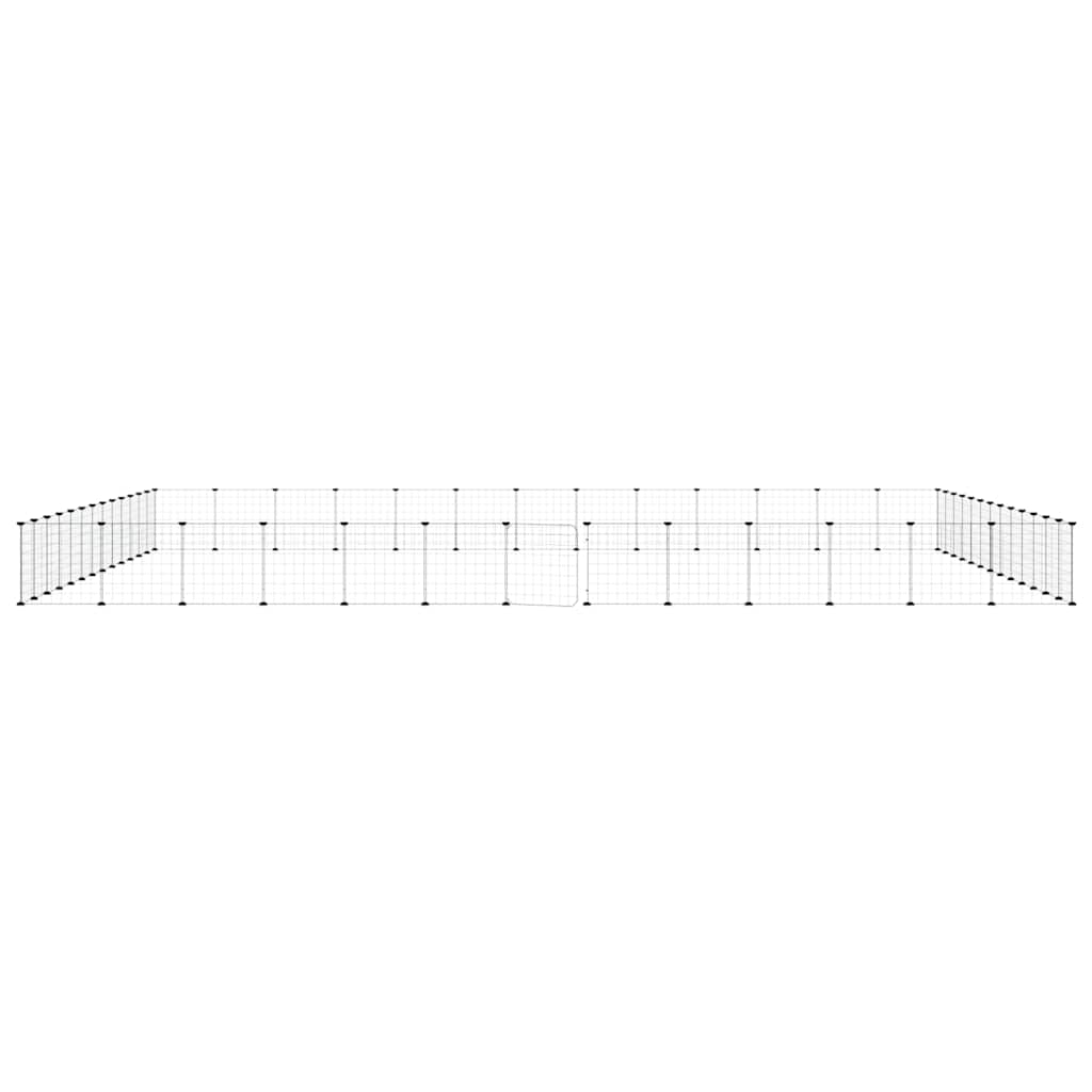 Huisdierenkooi Met Deur 52 Panelen 455X455X35 Cm Staal Zwart