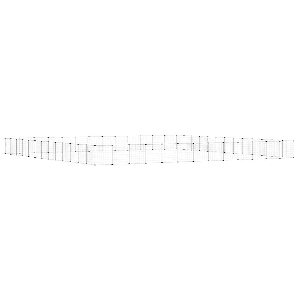Huisdierenkooi Met Deur 52 Panelen 455X455X35 Cm Staal Zwart