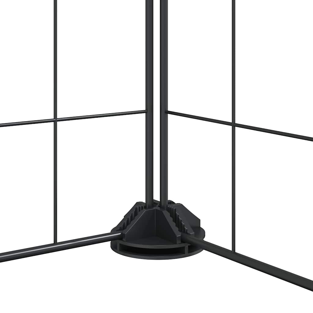 Huisdierenkooi Met Deur 52 Panelen 455X455X35 Cm Staal Zwart