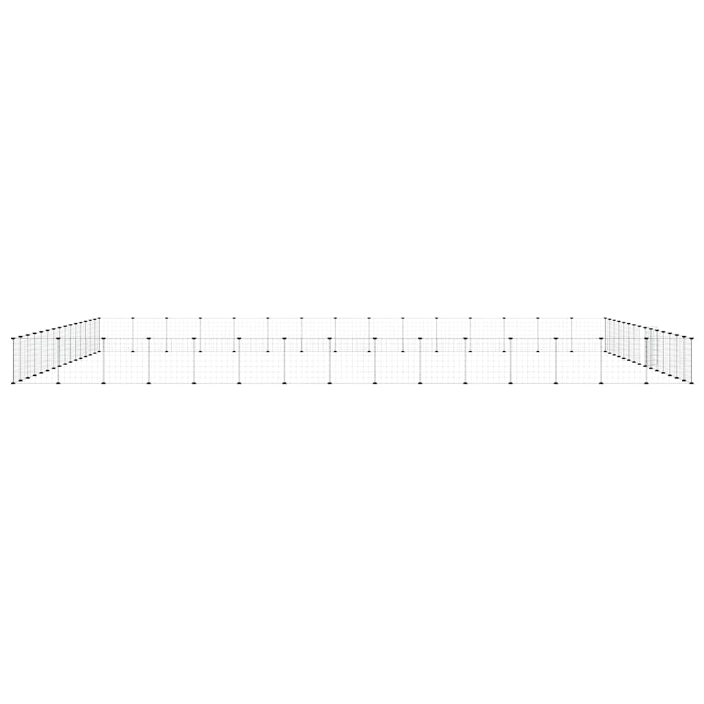 Huisdierenkooi Met Deur 60 Panelen 525X525X35 Cm Staal Zwart