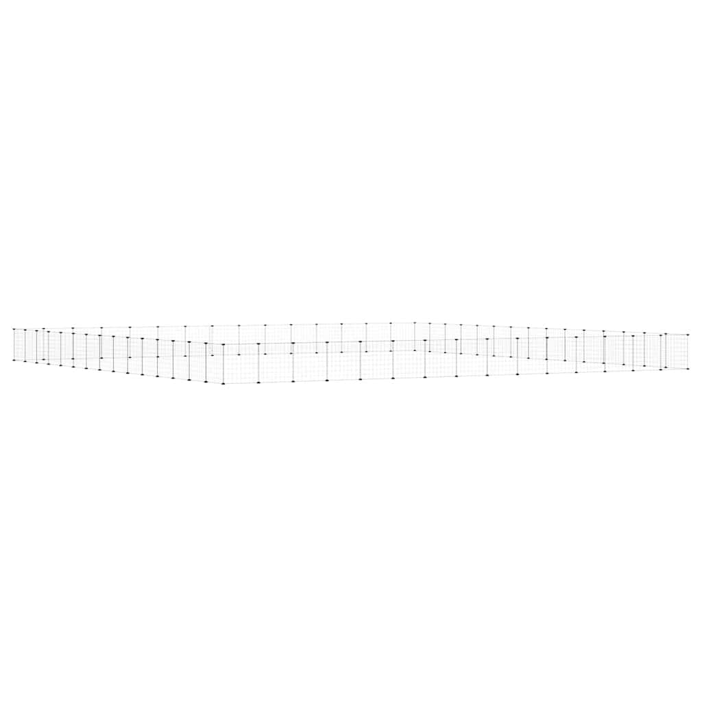 Huisdierenkooi Met Deur 60 Panelen 525X525X35 Cm Staal Zwart