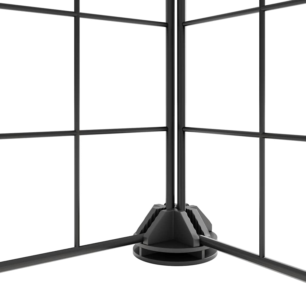Huisdierenkooi Met Deur 36 Panelen 175X140X70 Cm Staal Zwart