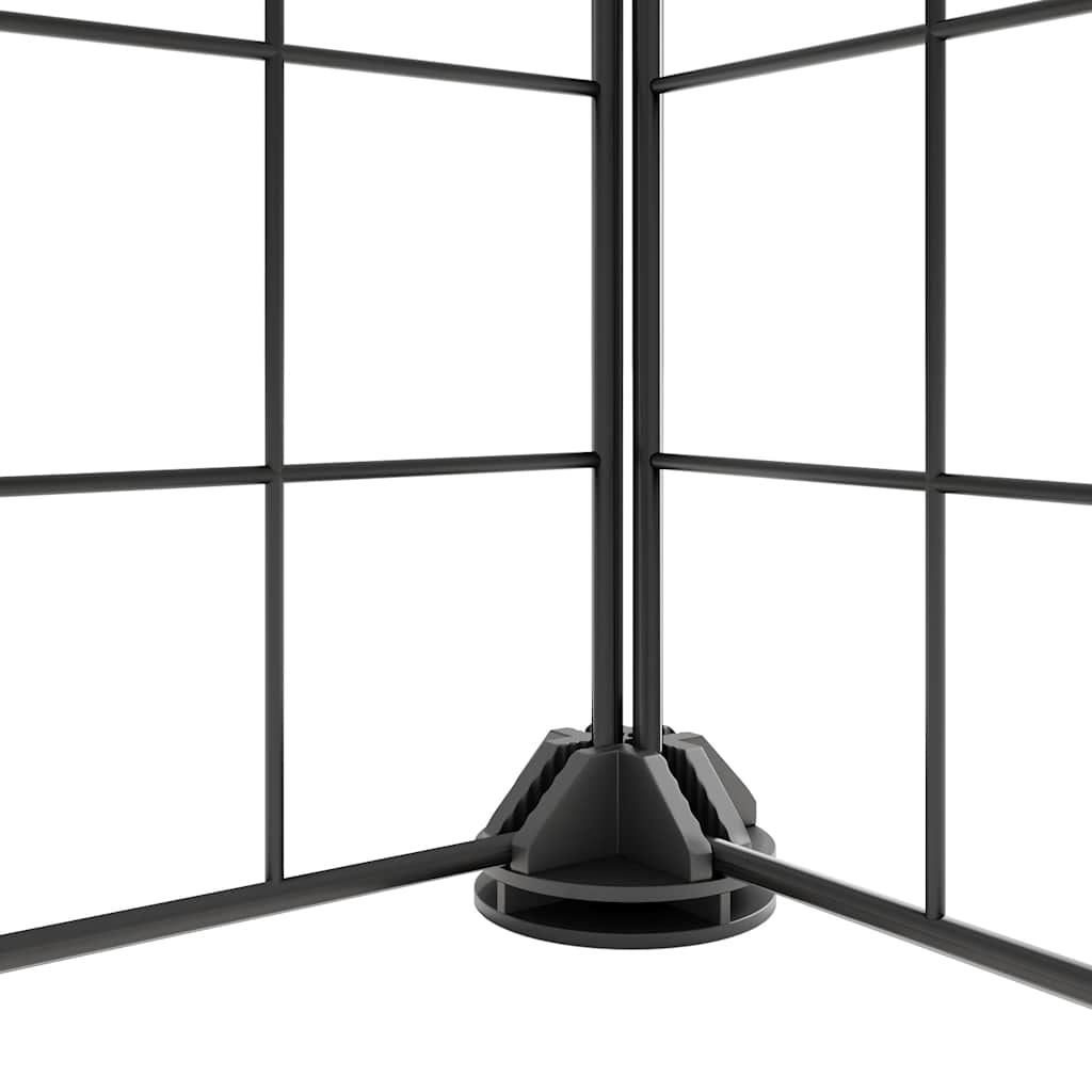 Huisdierenkooi Met Deur 44 Panelen 210X175X70 Cm Staal Zwart