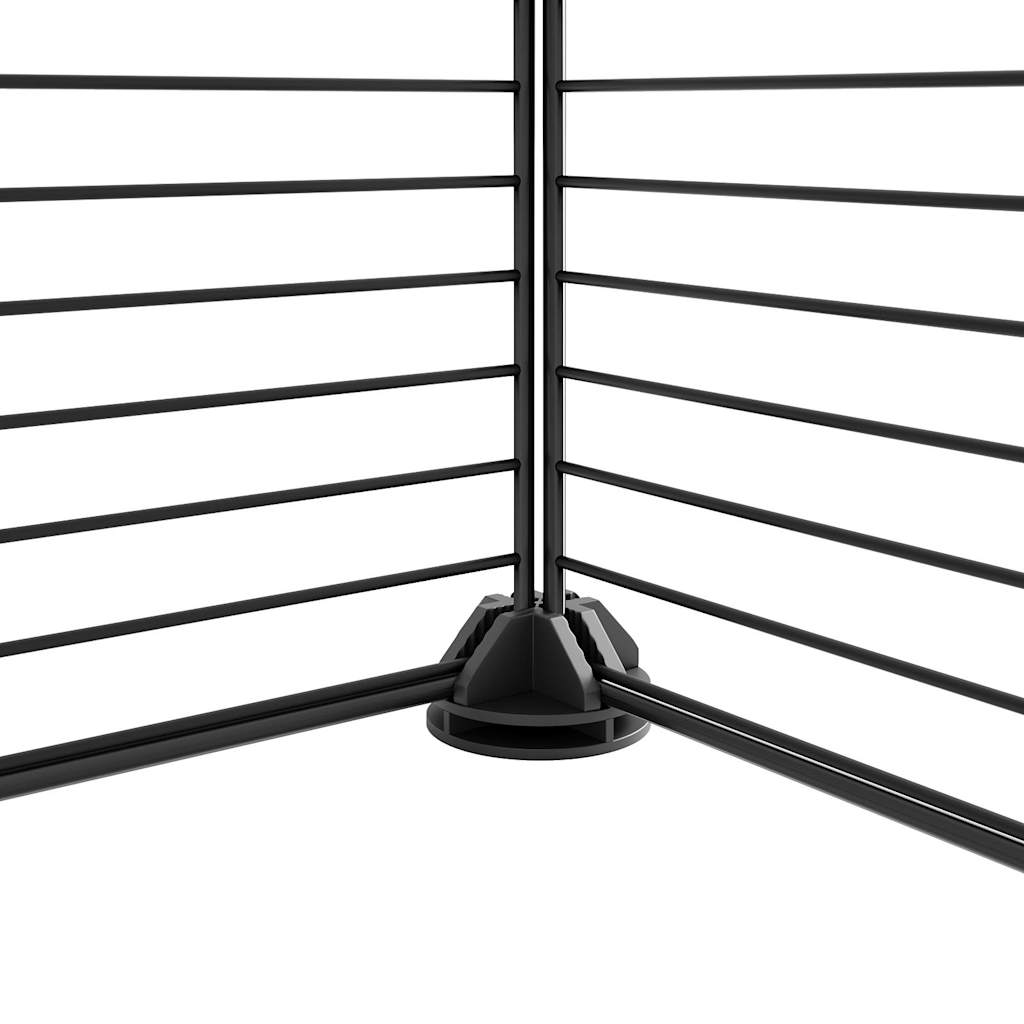 Huisdierenkooi Met 8 Panelen 70X35X35 Cm Staal Zwart