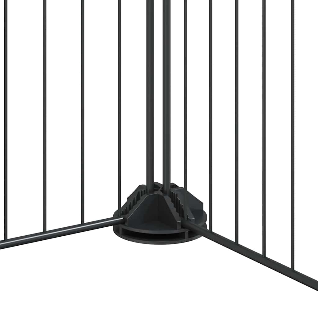 Huisdierenkooi Met 8 Panelen 70X35X35 Cm Staal Zwart