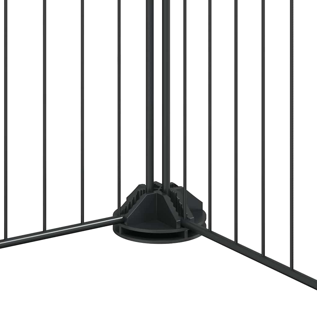 Huisdierenkooi Met Deur 12 Panelen 70X70X35 Cm Staal Zwart
